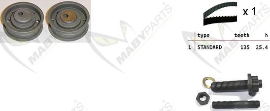 Mabyparts OBK010186 - Комплект ременя ГРМ avtolavka.club