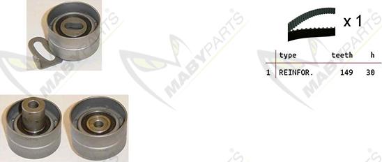 Mabyparts OBK010188 - Комплект ременя ГРМ avtolavka.club