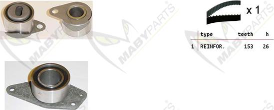 Mabyparts OBK010135 - Комплект ременя ГРМ avtolavka.club