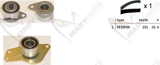 Mabyparts OBK010136 - Комплект ременя ГРМ avtolavka.club