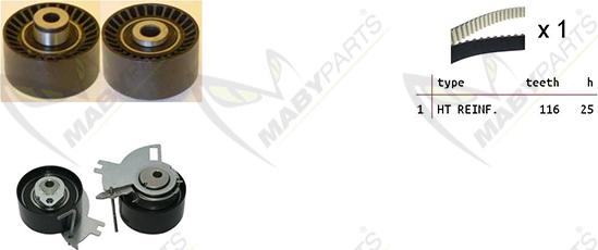 Mabyparts OBK010131 - Комплект ременя ГРМ avtolavka.club