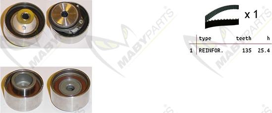 Mabyparts OBK010346 - Комплект ременя ГРМ avtolavka.club