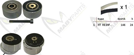 Mabyparts OBK010343 - Комплект ременя ГРМ avtolavka.club