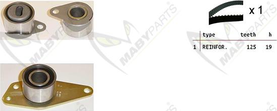 Mabyparts OBK010362 - Комплект ременя ГРМ avtolavka.club