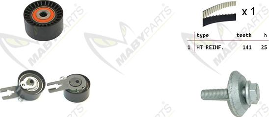 Mabyparts OBK010304 - Комплект ременя ГРМ avtolavka.club