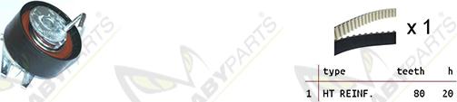 Mabyparts OBK010305 - Комплект ременя ГРМ avtolavka.club