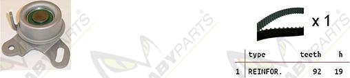 Mabyparts OBK010388 - Комплект ременя ГРМ avtolavka.club