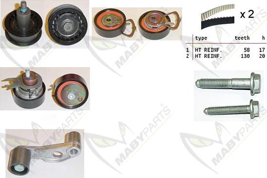 Mabyparts OBK010256 - Комплект ременя ГРМ avtolavka.club