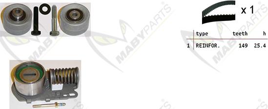 Mabyparts OBK010268 - Комплект ременя ГРМ avtolavka.club