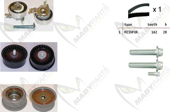 Mabyparts OBK010213 - Комплект ременя ГРМ avtolavka.club