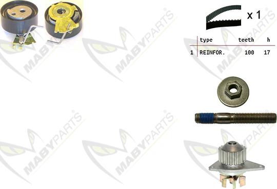 Mabyparts OBKWP0057 - Водяний насос + комплект зубчатого ременя avtolavka.club