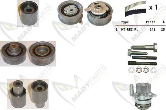 Mabyparts OBKWP0074 - Водяний насос + комплект зубчатого ременя avtolavka.club