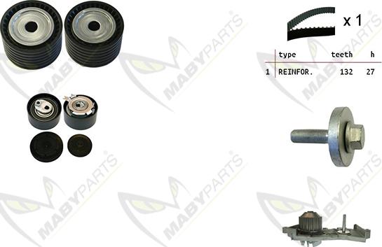 Mabyparts OBKWP0070 - Водяний насос + комплект зубчатого ременя avtolavka.club