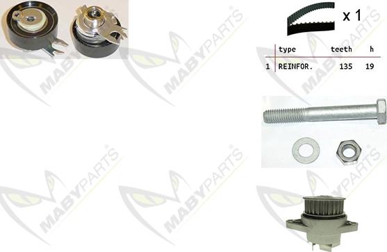 Mabyparts OBKWP0143 - Водяний насос + комплект зубчатого ременя avtolavka.club