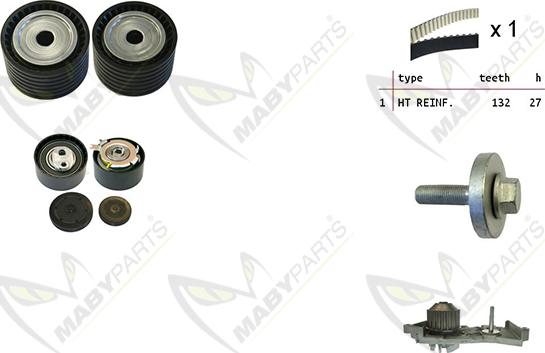 Mabyparts OBKWP0162 - Водяний насос + комплект зубчатого ременя avtolavka.club