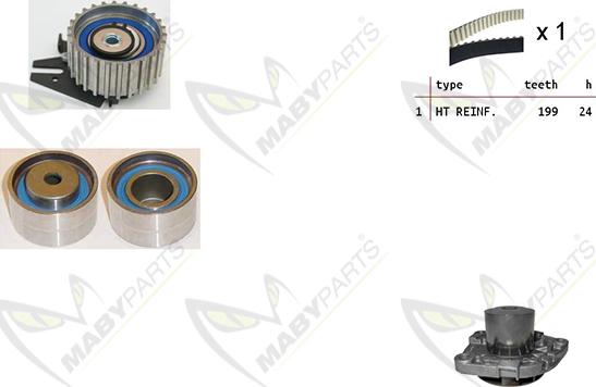 Mabyparts OBKWP0118 - Водяний насос + комплект зубчатого ременя avtolavka.club