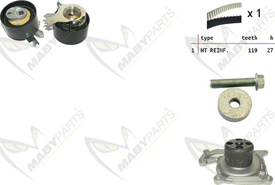 Mabyparts OBKWP0136 - Водяний насос + комплект зубчатого ременя avtolavka.club