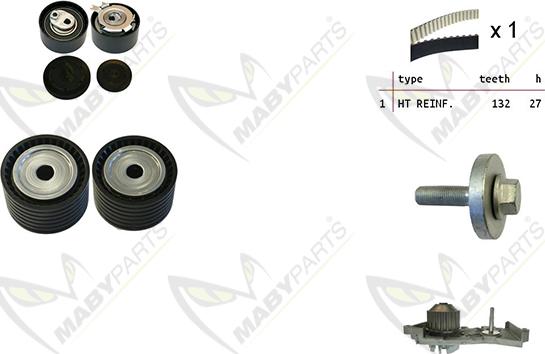 Mabyparts OBKWP0130 - Водяний насос + комплект зубчатого ременя avtolavka.club