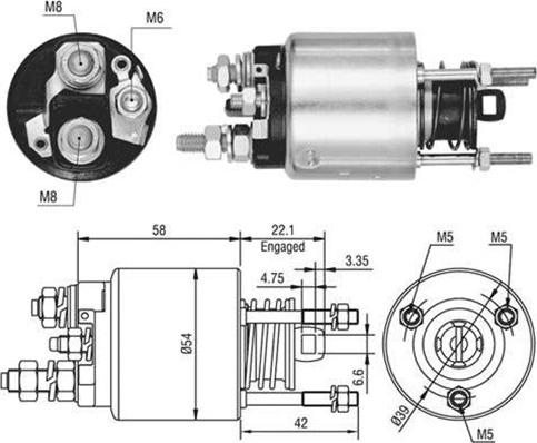 Magneti Marelli 940113050458 - Тягове реле, стартер avtolavka.club