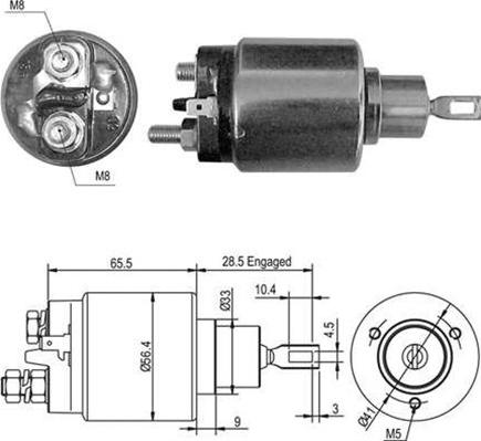 Magneti Marelli 940113050419 - Тягове реле, стартер avtolavka.club