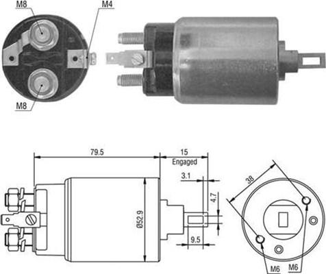 Magneti Marelli 940113050421 - Тягове реле, стартер avtolavka.club