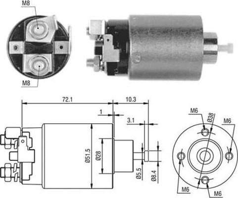 Magneti Marelli 940113050476 - Тягове реле, стартер avtolavka.club