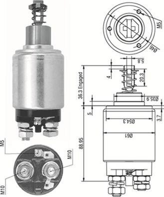 Magneti Marelli 940113050095 - Тягове реле, стартер avtolavka.club