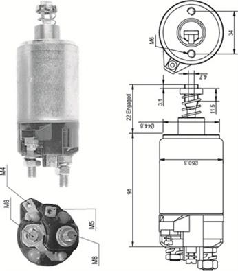 Magneti Marelli 940113050091 - Тягове реле, стартер avtolavka.club