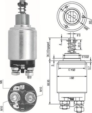 Magneti Marelli 940113050110 - Тягове реле, стартер avtolavka.club