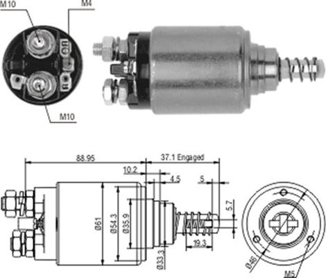 Magneti Marelli 940113050187 - Тягове реле, стартер avtolavka.club