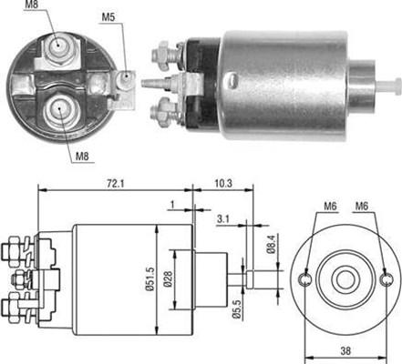 Magneti Marelli 940113050396 - Тягове реле, стартер avtolavka.club