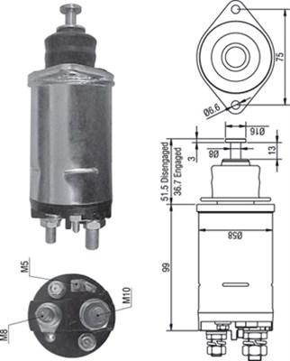 Magneti Marelli 940113050296 - Тягове реле, стартер avtolavka.club