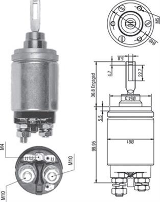 Magneti Marelli 940113050259 - Тягове реле, стартер avtolavka.club