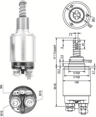 Magneti Marelli 940113050255 - Тягове реле, стартер avtolavka.club