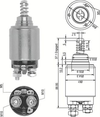 Magneti Marelli 940113050252 - Тягове реле, стартер avtolavka.club