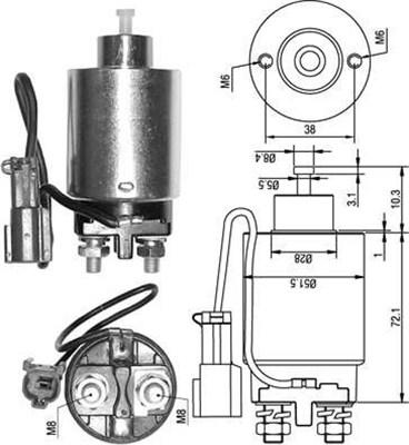 Magneti Marelli 940113050286 - Тягове реле, стартер avtolavka.club