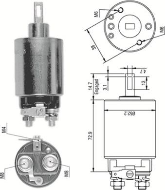 Magneti Marelli 940113050276 - Тягове реле, стартер avtolavka.club