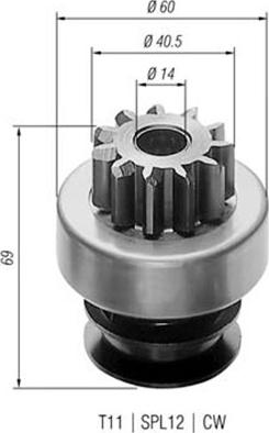 Magneti Marelli 940113020172 - Провідна шестерня, стартер avtolavka.club