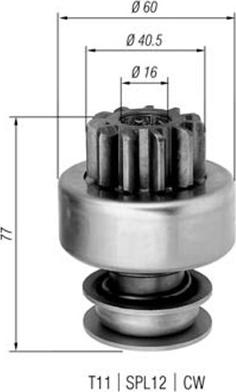 Magneti Marelli 940113020292 - Провідна шестерня, стартер avtolavka.club