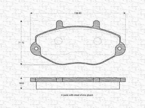 Magneti Marelli 430216170552 - Гальмівні колодки, дискові гальма avtolavka.club