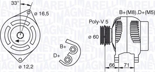 Magneti Marelli 063321606010 - Генератор avtolavka.club