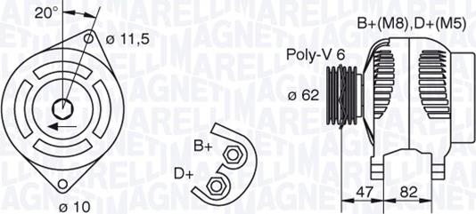 Magneti Marelli 063321615010 - Генератор avtolavka.club