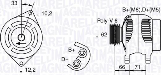 Magneti Marelli 063321332010 - Генератор avtolavka.club