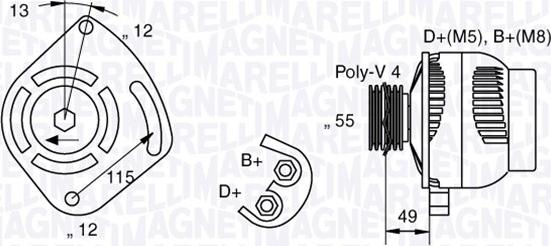 Magneti Marelli 063321715010 - Генератор avtolavka.club