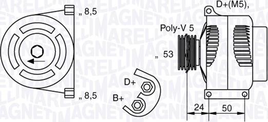 Magneti Marelli 063377009010 - Генератор avtolavka.club