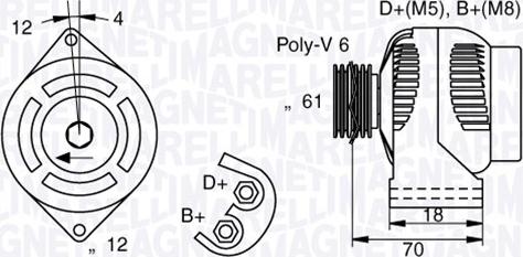 Magneti Marelli 063377005010 - Генератор avtolavka.club