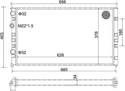 Magneti Marelli 359000300360 - Радіатор, охолодження двигуна avtolavka.club