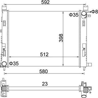 Magneti Marelli 359000301210 - Радіатор, охолодження двигуна avtolavka.club