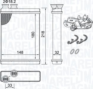 Magneti Marelli 350218515000 - Теплообмінник, опалення салону avtolavka.club