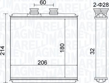 Magneti Marelli 350218510000 - Теплообмінник, опалення салону avtolavka.club